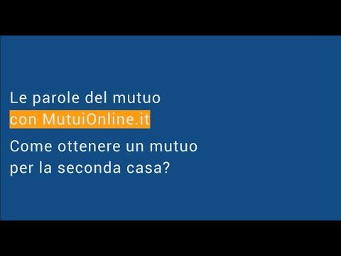 Mutuo per seconda casa con garanzia sulla prima casa